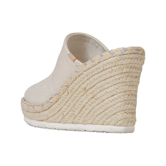 NWT TOMS Womens Beige Mule 1" Platform Monica Wedge Slip On Espadrille Shoes 11 - Picture 2 of 5